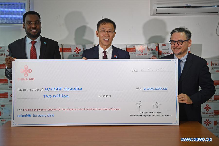 Chinese donate 2 mln USD to UNICEF to help children in Somalia