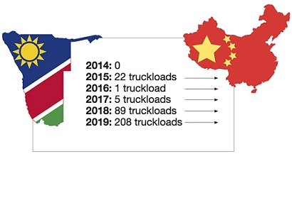 Namibian timber exports to China
